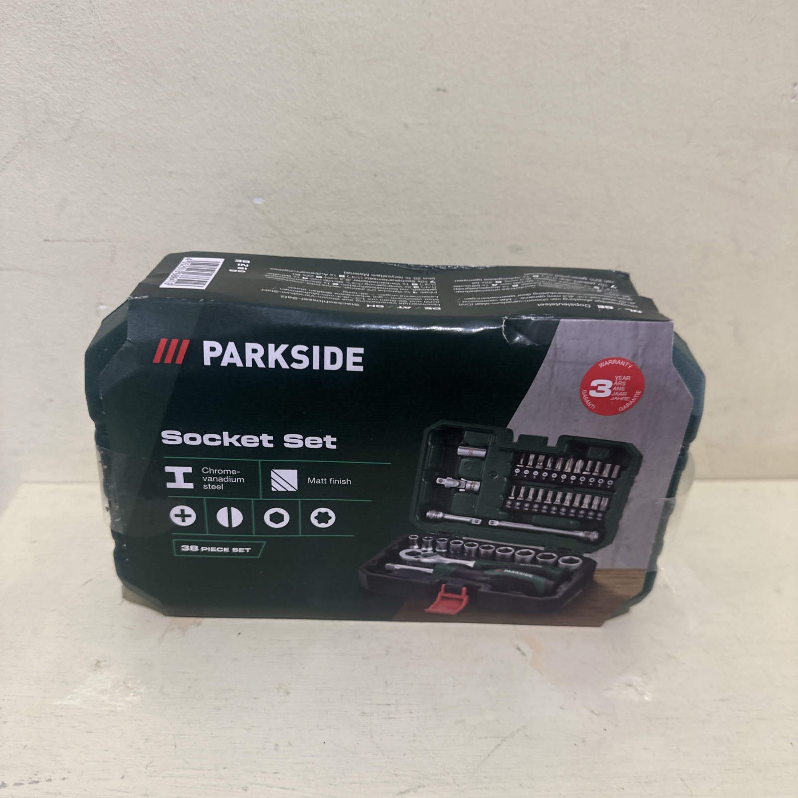 PARKSIDE 38 PIECE SOCKET SET - Chromium Vanadium Steel
