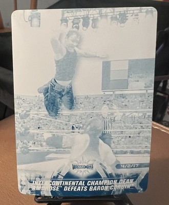 2018 Topps WWE Road To Wrestlemania Dean Ambrose #78 Cyan Printing Plate 1/1