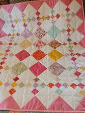 Handmade Quilted Pink Baby Girl Quilt