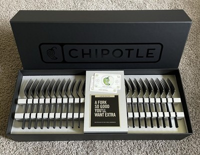 Limited Edition Chipotle Extra Fork Collection with 2 Free Entree Cards (unused)