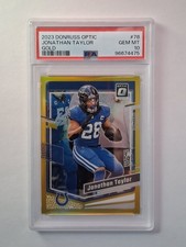 2023 Panini Donruss Optic Jonathan Taylor Gold /10 PSA 10 Gem Mint #78 Colts