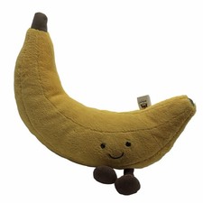 Jellycat Amuseables Banana 11  Plush Stuffed Toy Food Yellow Brown Feet