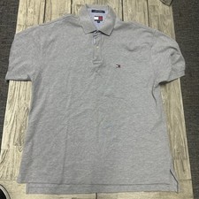 Vintage 90  s Tommy Hilfiger Athletics Polo Shirt Men  s Size XL Gray
