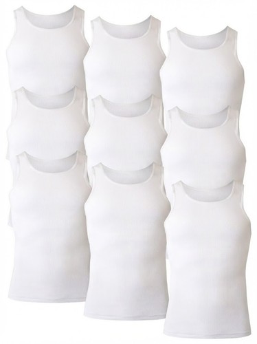 Hanes Men's Large Tagless Tank Tops – 9 Pack (3x 3-Pack) Factory Imperfect