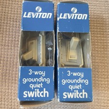 Set Of 2 &mdash; Leviton 3-Way Lighted Grounding Ac Quiet Toggle Switch