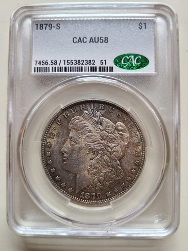 1879-S Morgan Silver Dollar $1 CAC AU58