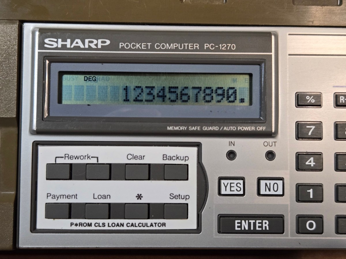 Sharp PC-1270 Pocket Computer Calculator W/ CE-123P Printer