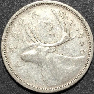 1956 CANADA 80% SILVER QUARTER COIN