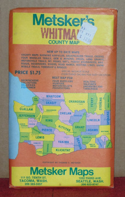 Early 1960's Metsker Map of Whitman County, Washington