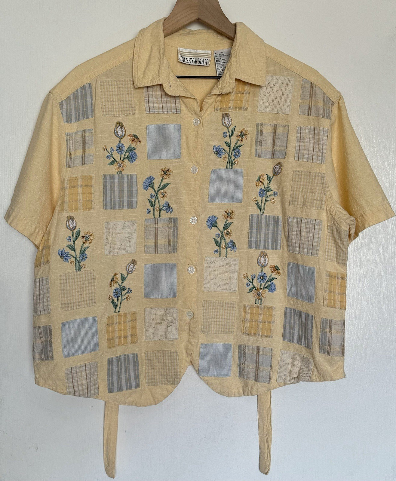 Casey & Max Yellow Vintage Patchwork Embroidered … - image 1