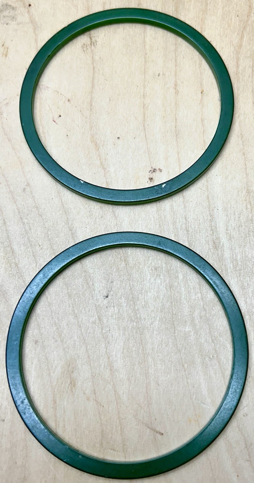 5 Vtg Tested Bakelite Thin Stackable Bangles Gree… - image 4
