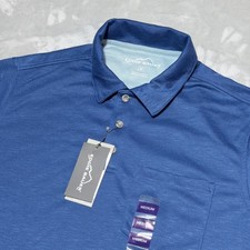 Eddie Bauer Polo Cobalt Blue Classic Fit Ultra Comfortable Mens Size M NWT