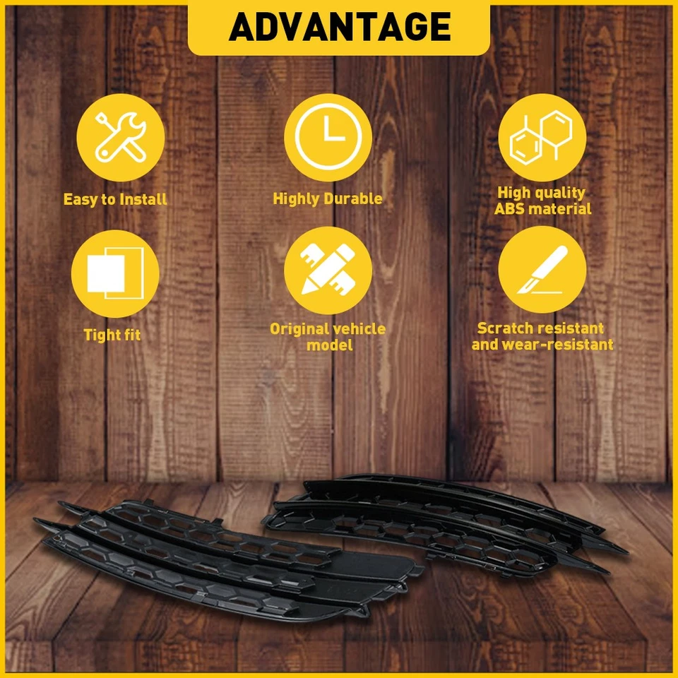 1 par de cubiertas de parrilla de parachoques izquierdo derecho 4G0807681 4G0807682 para Audi A6 Quattro Foto 2 de 4