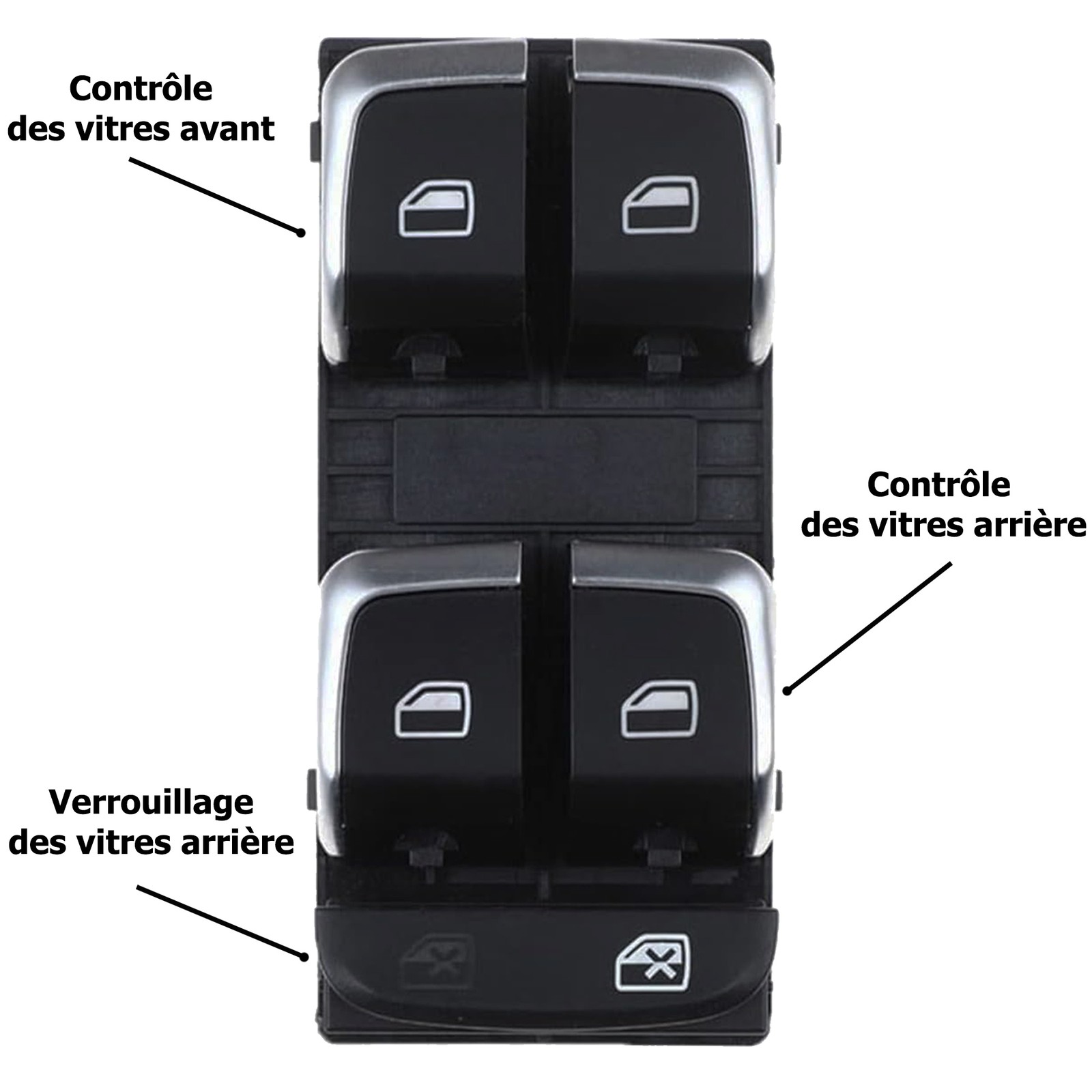 Platine lève-vitre et réglage miroir pour Audi A4 B8 et A5 - Réf 8K0959565