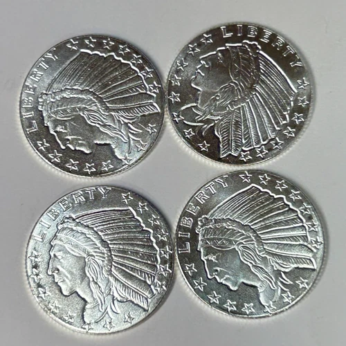 Lot of 4 x  1/10 oz .999 Fine Silver Rounds Golden State Mint - Lot 4