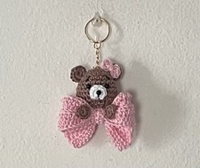 Orsetto uncinetto, bomboniera, portachiavi, baby shower, benvenuta, battesimo