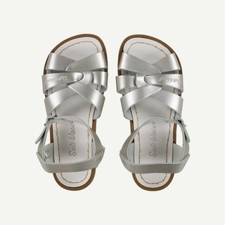 Salt Water Sandals Girls Silver Leather Open toe Sandals Size UK 13