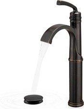 Waterfall Vessel Sink Faucet Oil Rubbed Bronze, Brass Tall Bathroom Faucet wi...
