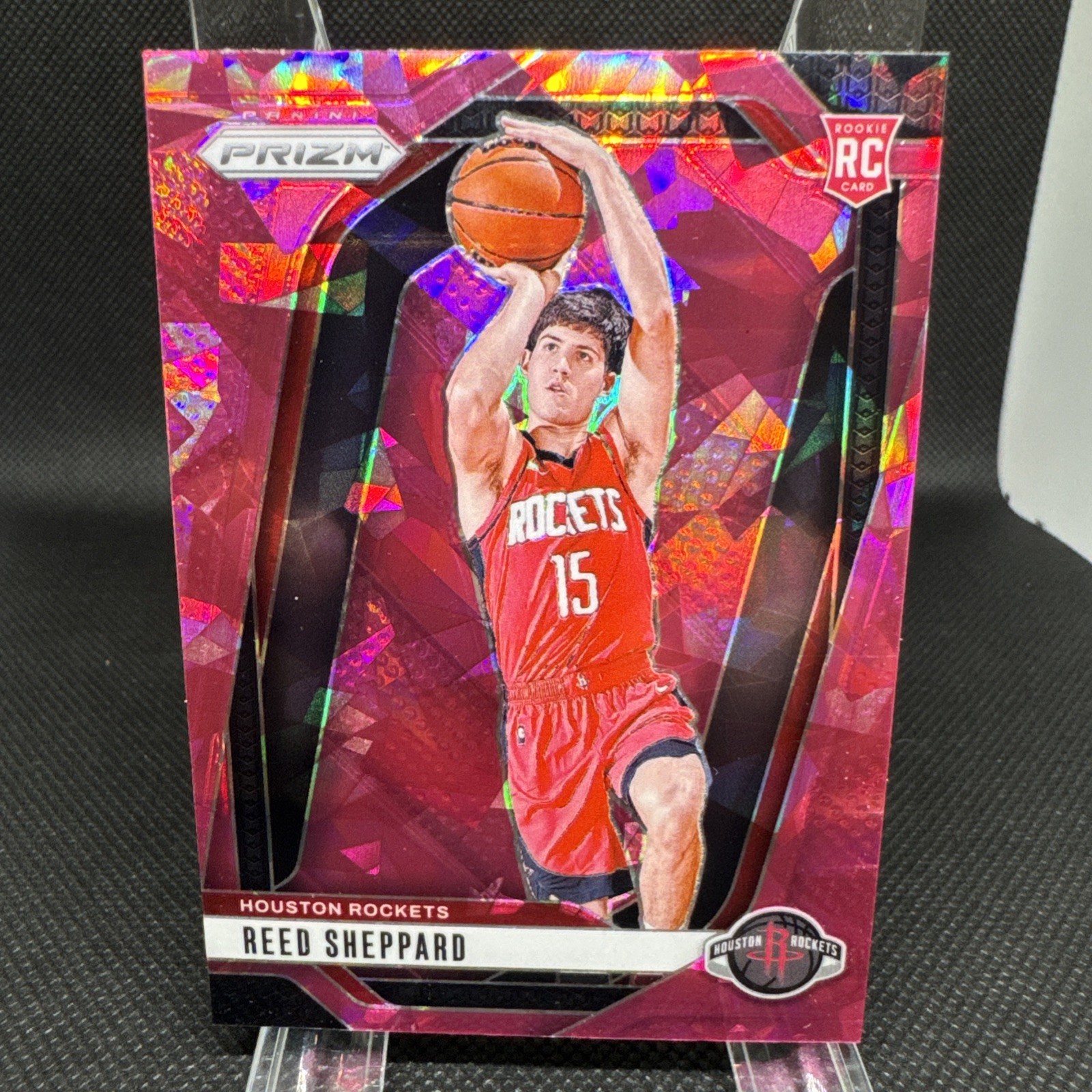 2024-25 Panini Prizm - Reed Sheppard #268 Pink Ice Prizm (RC) Rockets