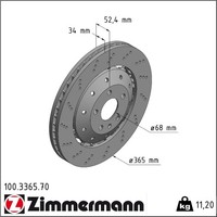 2X Zimmermann 100.3365.70 Bremsscheibe FüR Audi A4 A5 R8 422 423 4S3 4SP 427