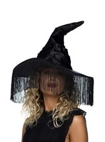 Schleier Hexenhut - Karneval FaschingskostüM Damen - Spitzhut FüR Hexen Mit Hang