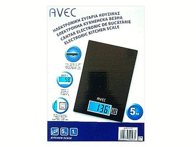 Avec Elektronische Küchenwaage LCD 5kg schwarz NEU EKCA-020