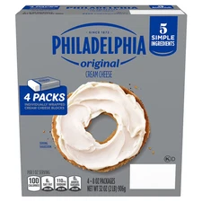 Philadelphia Original Cream Cheese Blocks, 8 oz., 4 pack. Free Shipping