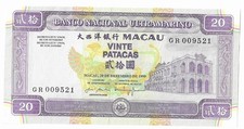 Macau 20 Patacas 1999 Unc