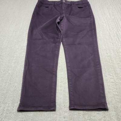 American Eagle Jeans Women 14 Hi Rise Jegging Crop Maroon Super Stretch Y2K