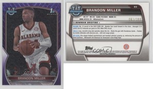 2022-23 Bowman U Chrome Purple Mini-Diamond Refractor /399 Brandon Miller #80