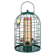 Caged Bird Feeder for Outdoor Hanging - Upgraded Metal Bird Feeder for Small ...