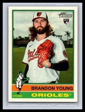 2025 Topps Heritage #676 Brandon Young Base Rookie Card RC. rookie card picture