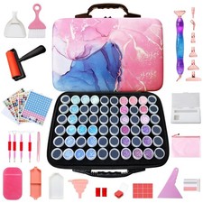 Diamond Painting Storage Case, 60 Slots Bead Portable Shockproof Organizer an...