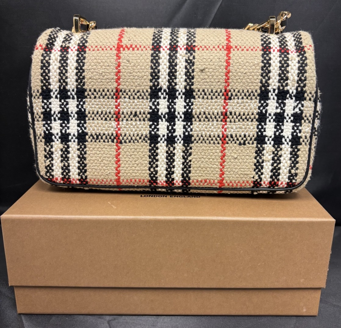 Burberry Lola Check Boucle Small Shoulder Crossbody Bag Vintage Burberry Lola Check Boucle Small Shoulder Crossbody Bag Vintage