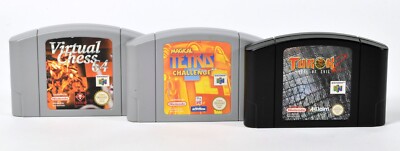 Nintendo 64 N64,Turok 2 + Magical Tetris Challenge + Virtual Chess 64,PAL,Module
