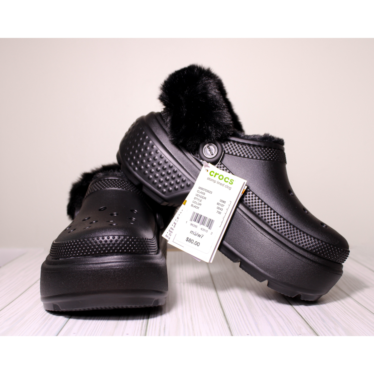 【Crocs】 正規品★ Stomp Lined Clog Black ★人気 Crocs Stomp Fur Lined Clog Black Womens 7, Womens 8 | eBay