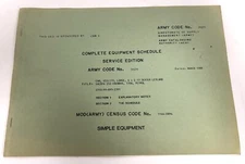 British Military Issue Complete Equipment Schedule Army Code No.31271 Booklet