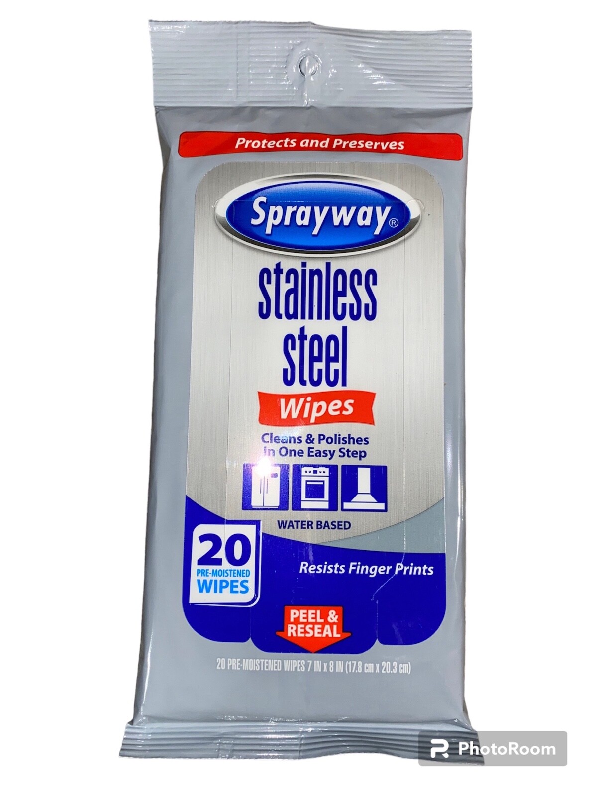Sprayway Stainless Steel Wipes Clean Polish 20Count Pre Moistened NEW