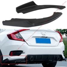 FOR 16-2021 HONDA CIVIC 2 PC JDM REAR BUMPER LOWER SIDE SPLITTERS APRON VALANCE