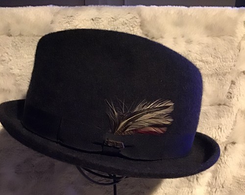 Vintage Fedora Hat Scala Black Charcoal 