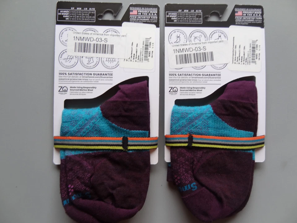 NUEVO 2 Pares SmartWool PhD Ciclismo Correr Ultraligeros Mini Calcetines Tobilleros Para Mujer S Foto 2 de 4