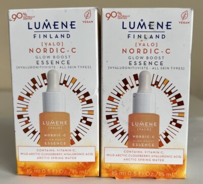 LUMENE - VALO - NORDIC-C - GLOW BOOST ESSENCE 0.5 Oz Each Lot Of 2