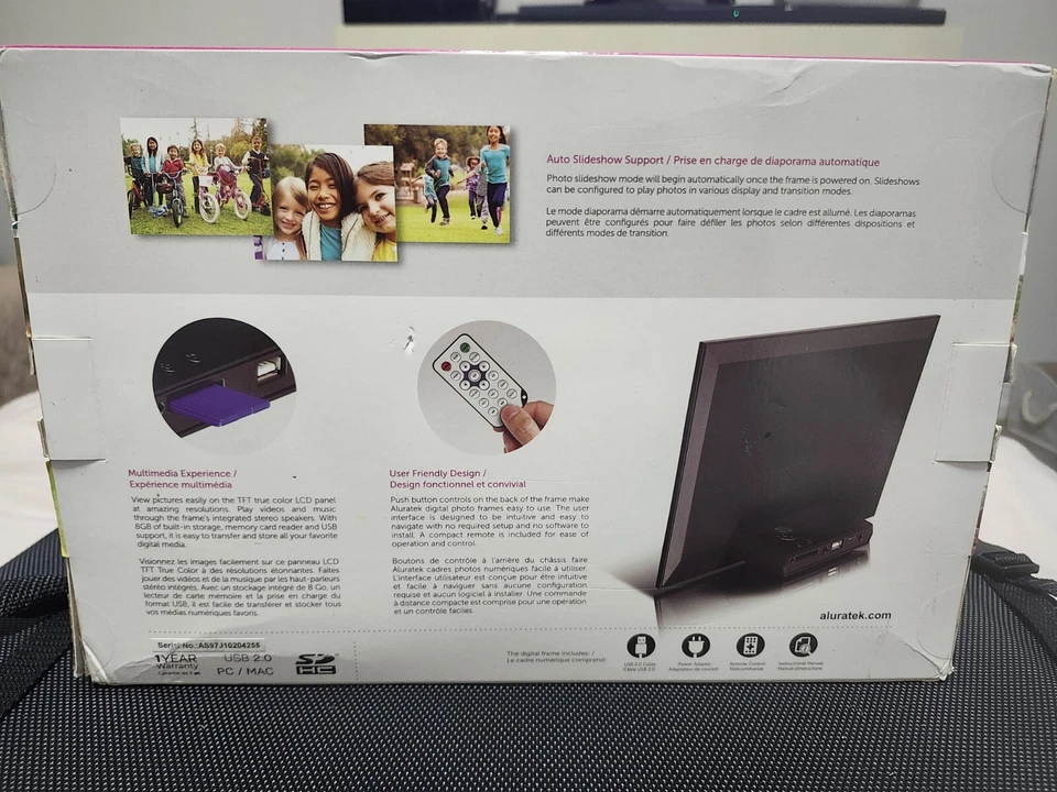 Aluratek Slim Digital Photo Frame 10” 8GB Built in Memory -Brand New! Never Open - Image 2 of 4