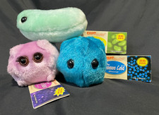 GIANT MICROBES LOT OF 3 THE FLU COMMON COLD KISSING DISEASE PLUSH EUC W/TAGS