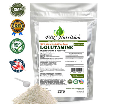  L-GLUTAMINE POWDER 2.2lb (1000g) KOSHER PHARMACEUTICAL GRADE 
