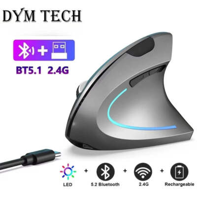Vertical Ergonomic Gaming Mouse Wireless Rechargeable Gamer Mouse Kit Optical 2.