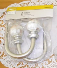 Style Selections Nickel Curtain Hold Backs  ~ Set of 2 ~