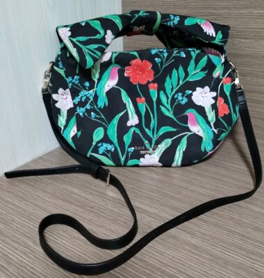 Kate Spade Black Hummingbird Backpack Kate Spade New York Black Floral Hummingbird | Mercari main image 3