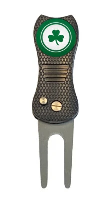 Celtics Lucky Clover Golf Ball Marker + Switchblade Divot Tool