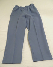 Alfred Dunner Womens Dress Pants Light Blue Pull On Elastic Waist Size 12 Poly